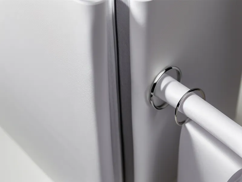 Close-up of a white three-ring binder used for organizing fraud paperwork.