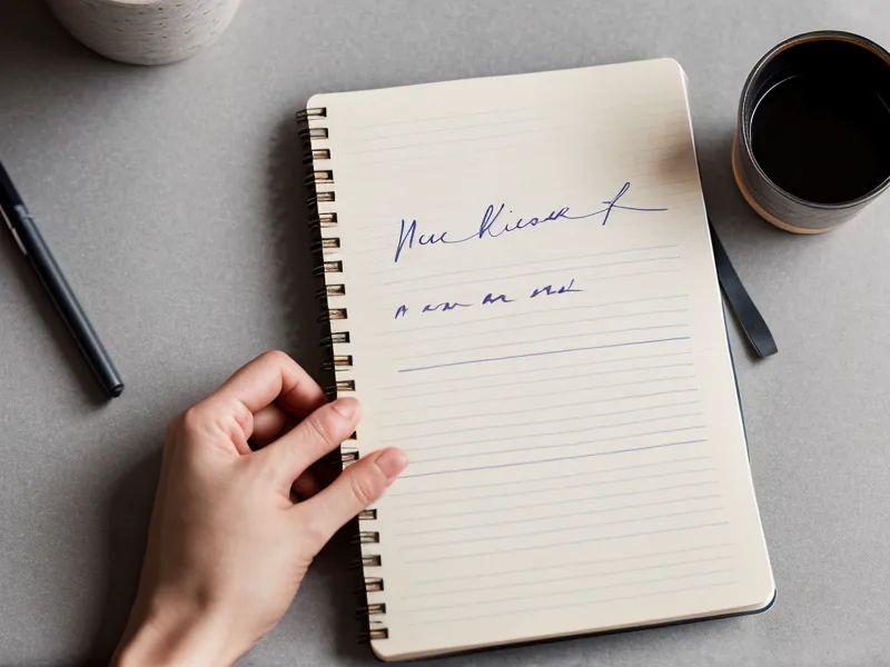 A notebook with security notes and a laptop on a desk