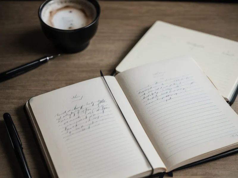 A close-up of a handwritten fraud log in a notebook with a pen