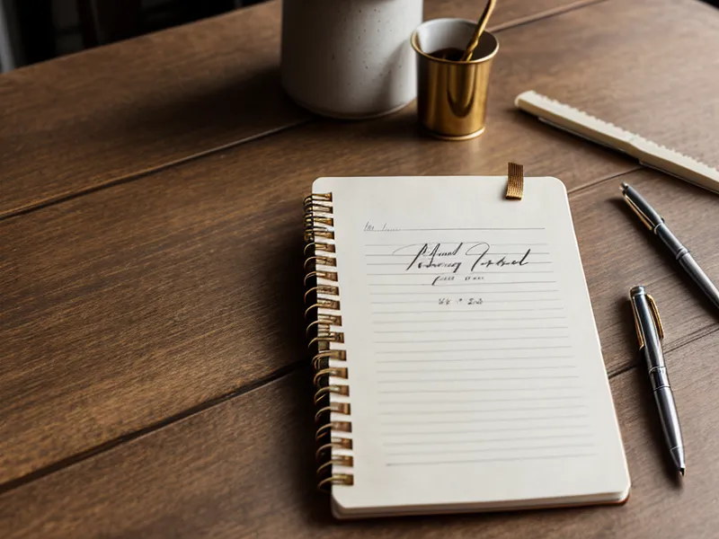 Close-up of a credit report and a notebook on a kitchen table.
