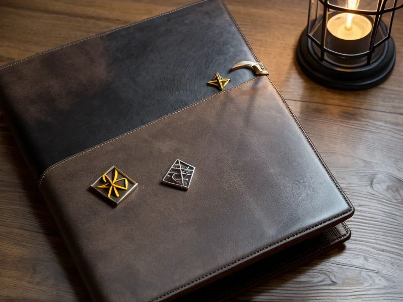 A close-up of a family fraud binder next to a laptop.