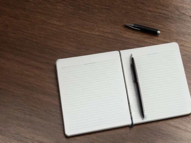 A handwritten security checklist on a notepad with a pen